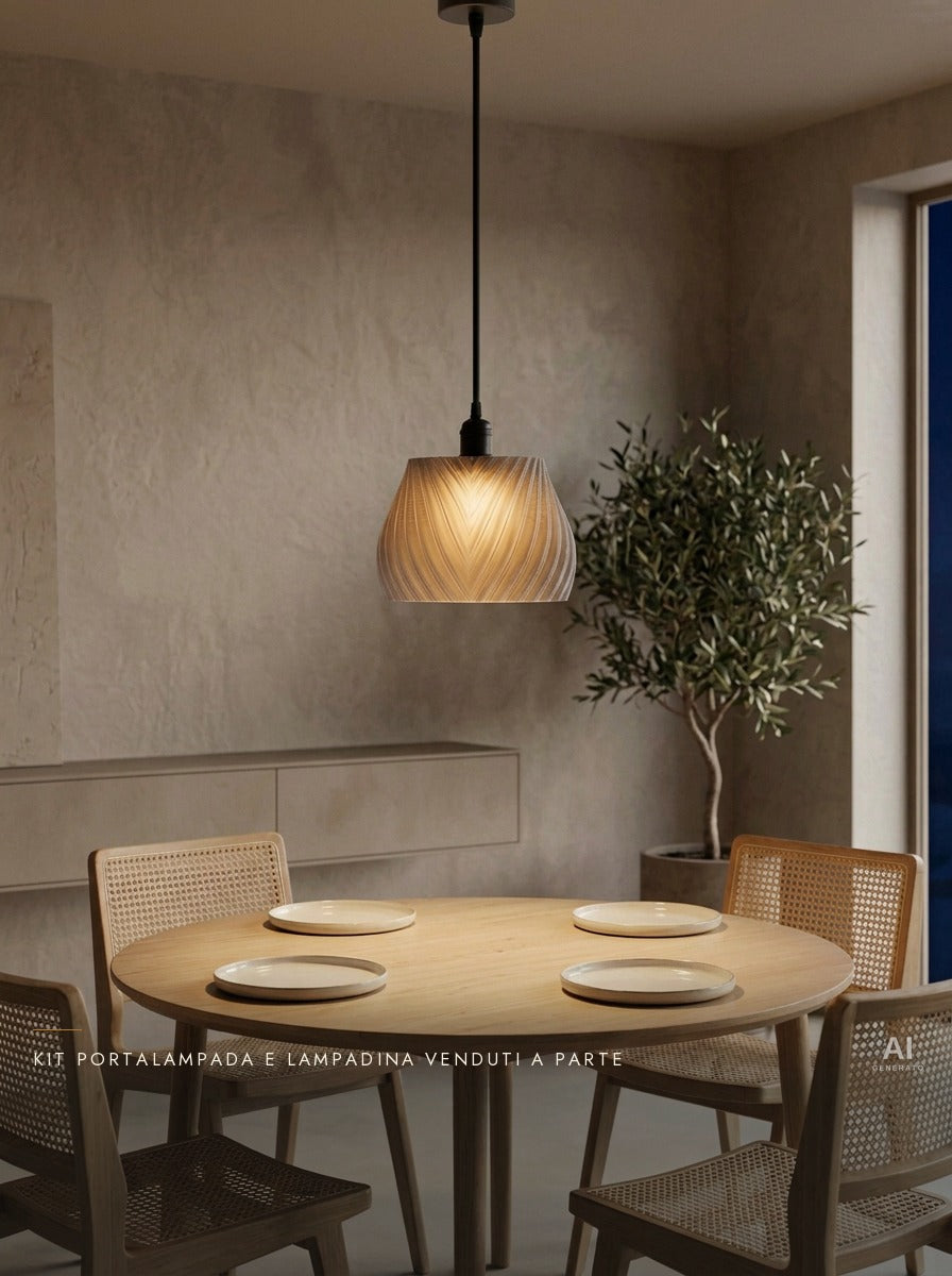 Sweep — Paralume a sospensione design — ambientata sera accesa — lampada a sospensione