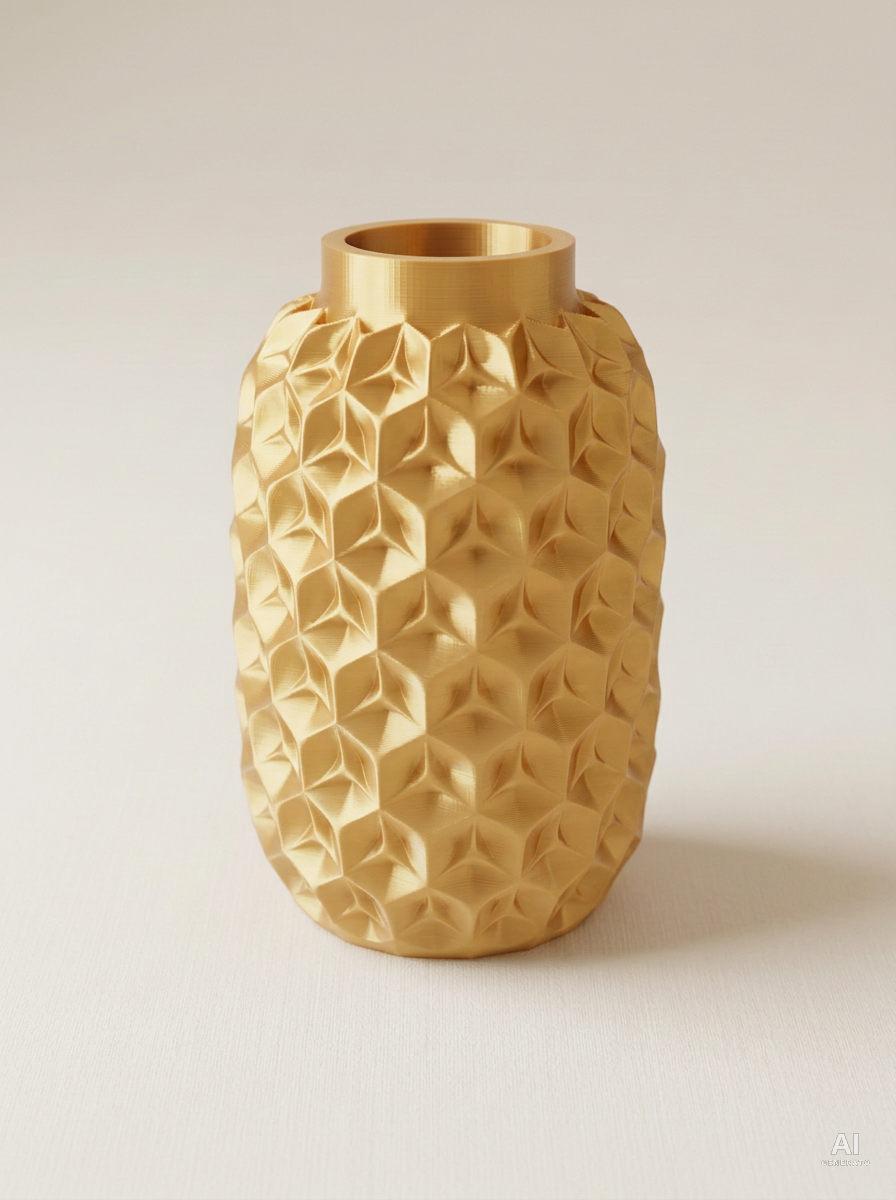 Trihex — Vaso a facce triangolari - effetto seta - Oro Silk