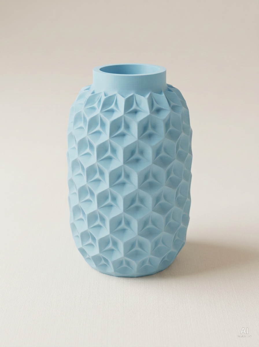 Trihex — Vaso a facce triangolari - finitura opaca - Blu Ghiaccio
