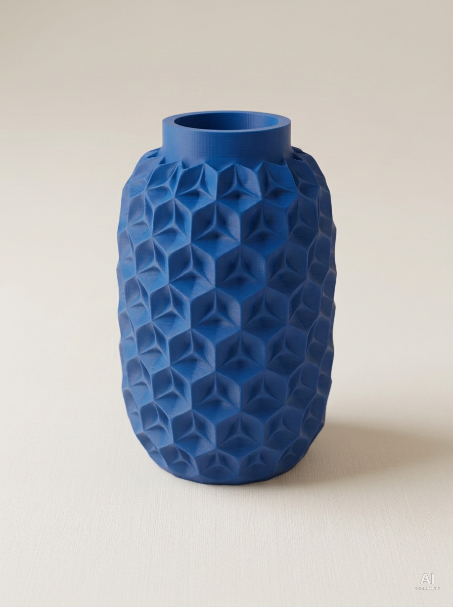 Trihex — Vaso a facce triangolari - finitura opaca - Blu