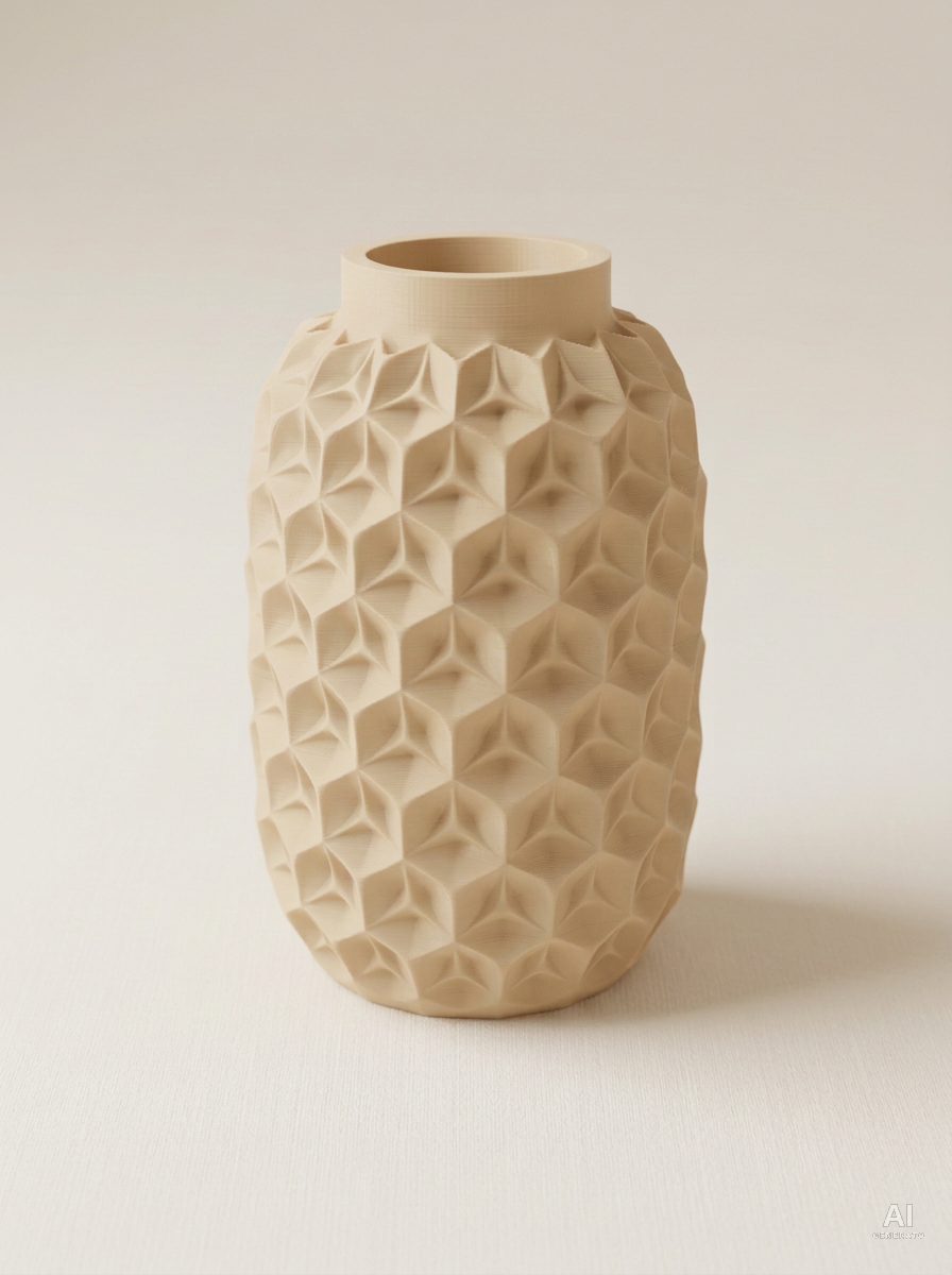 Trihex — Vaso a facce triangolari - finitura opaca - Caramello