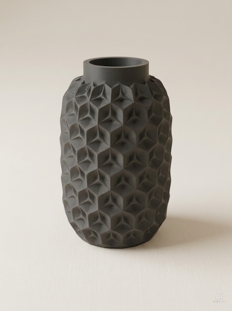 Trihex — Vaso a facce triangolari - finitura opaca - Carbone