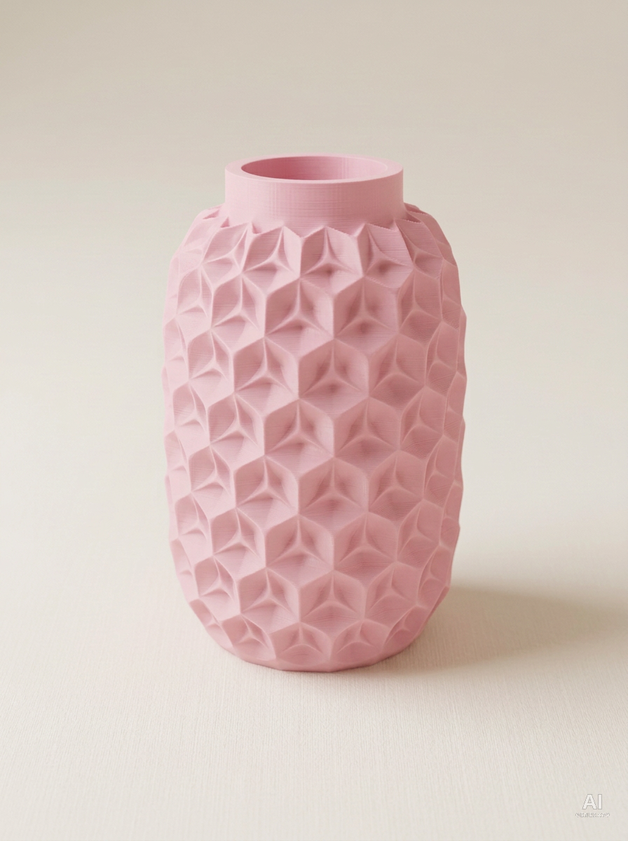 Trihex — Vaso a facce triangolari - finitura opaca - Rosa