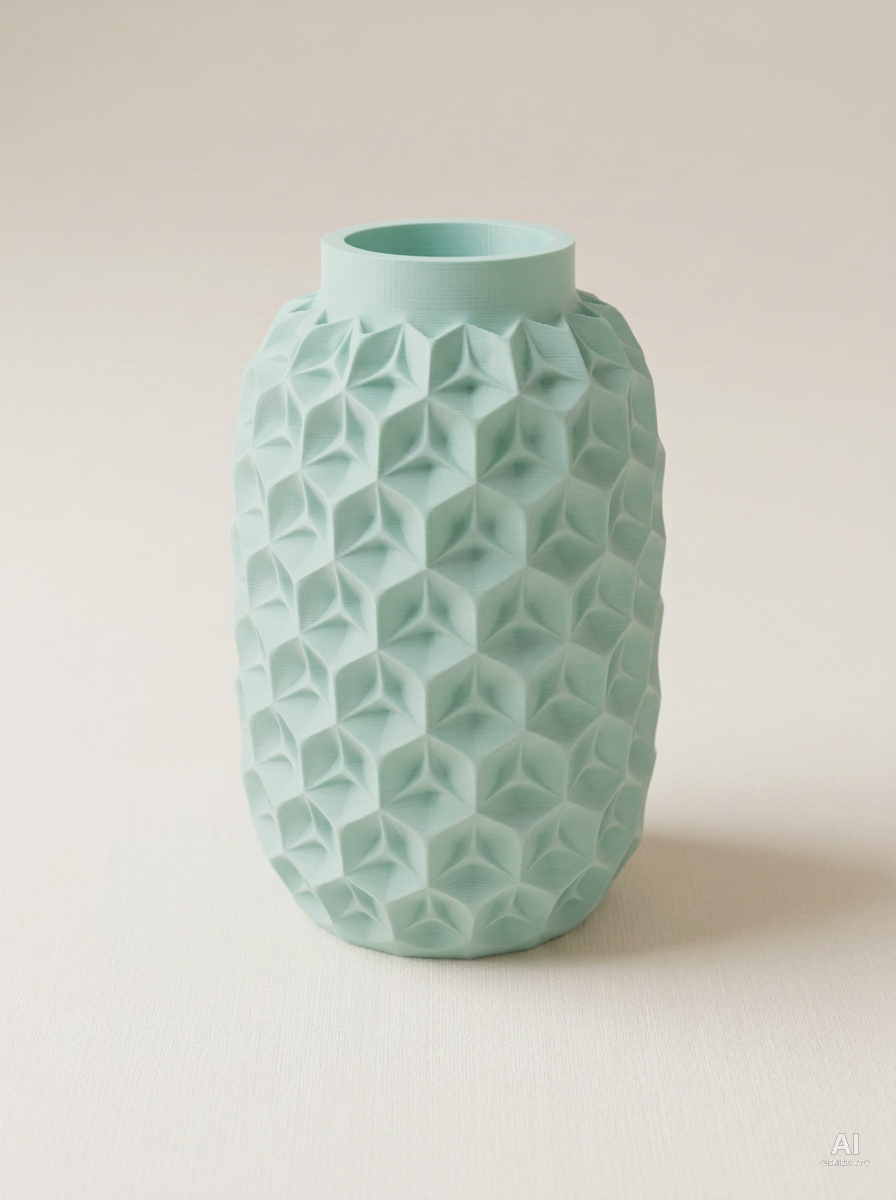 Trihex — Vaso a facce triangolari - finitura opaca - Verde Pastello