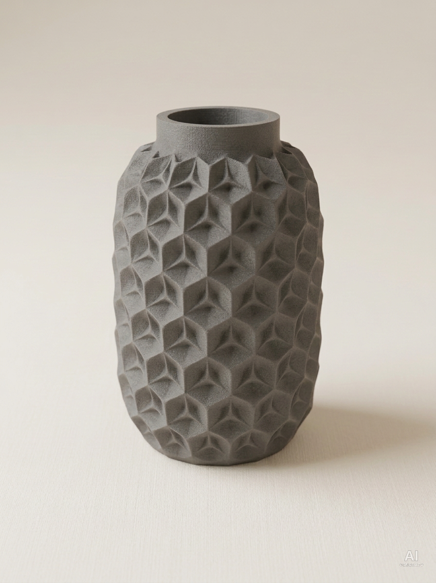 Trihex — Vaso a facce triangolari - in fibra di carbonio - Grigio Lava Carbonio