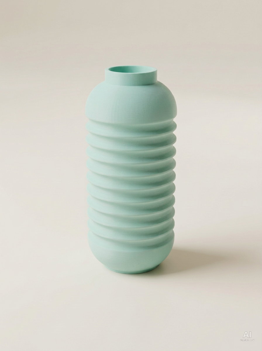 Vano — Vaso decorativo a capsula stampato in 3D - effetto opaco - Verde Pastello