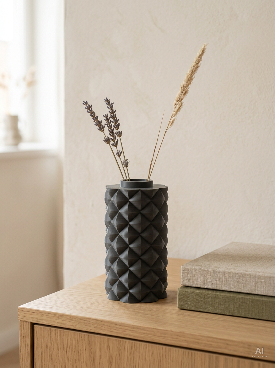 Kani — Vaso decorativo a piramidi stampato in 3D — ambientata — vaso design