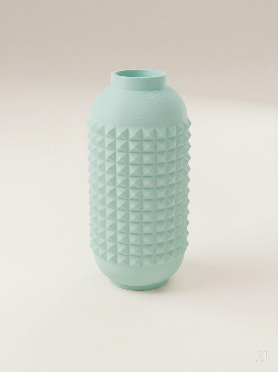 Verdura — Vaso decorativo a borchie stampato in 3D - finitura opaca - Verde Pastello