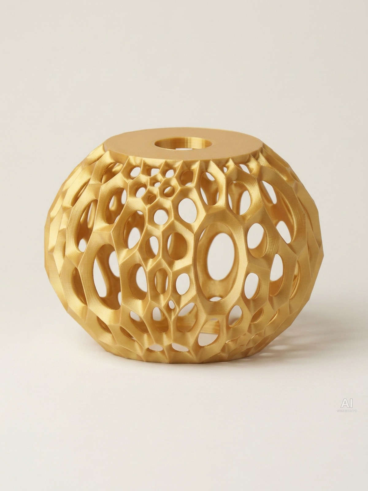Virus 02 – Paralume a celle sfaccettate - effetto seta - Oro Silk