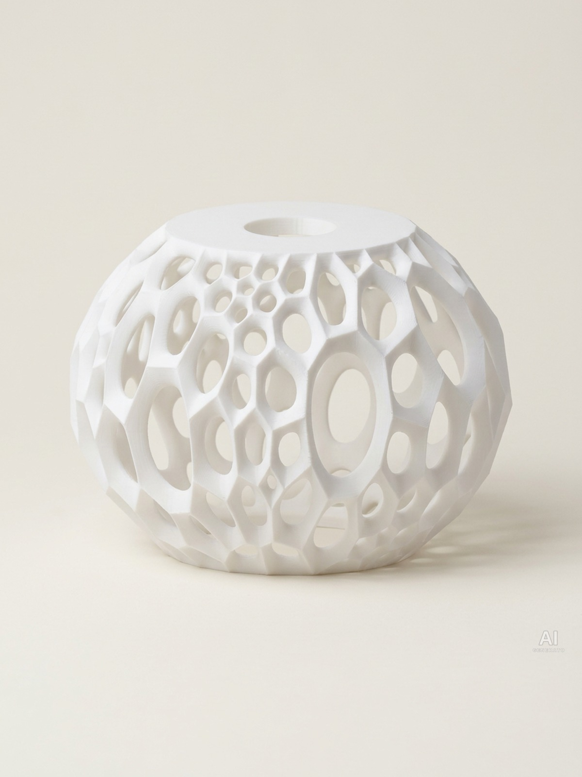 Virus 02 – Paralume a celle sfaccettate - PLA+ opaco - Bianco