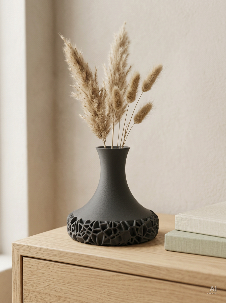 Vomo — Vaso decorativo a base traforata stampato in 3D — ambientata