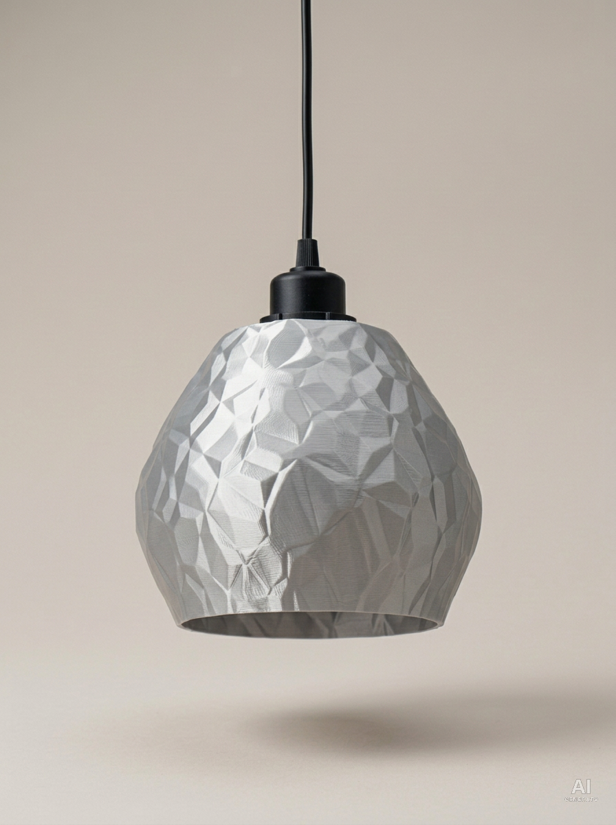 Voro — Paralume a sospensione - effetto seta - Argento Silk