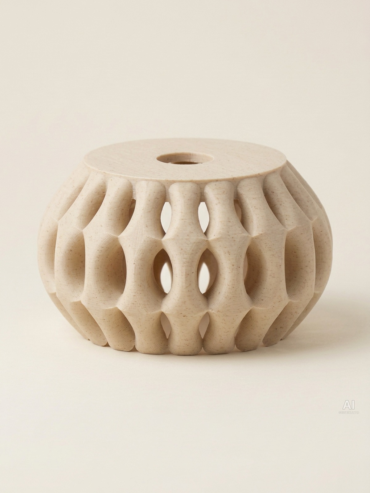 Xiomu – Paralume bombato a nervature - effetto legno - Legno Rovere