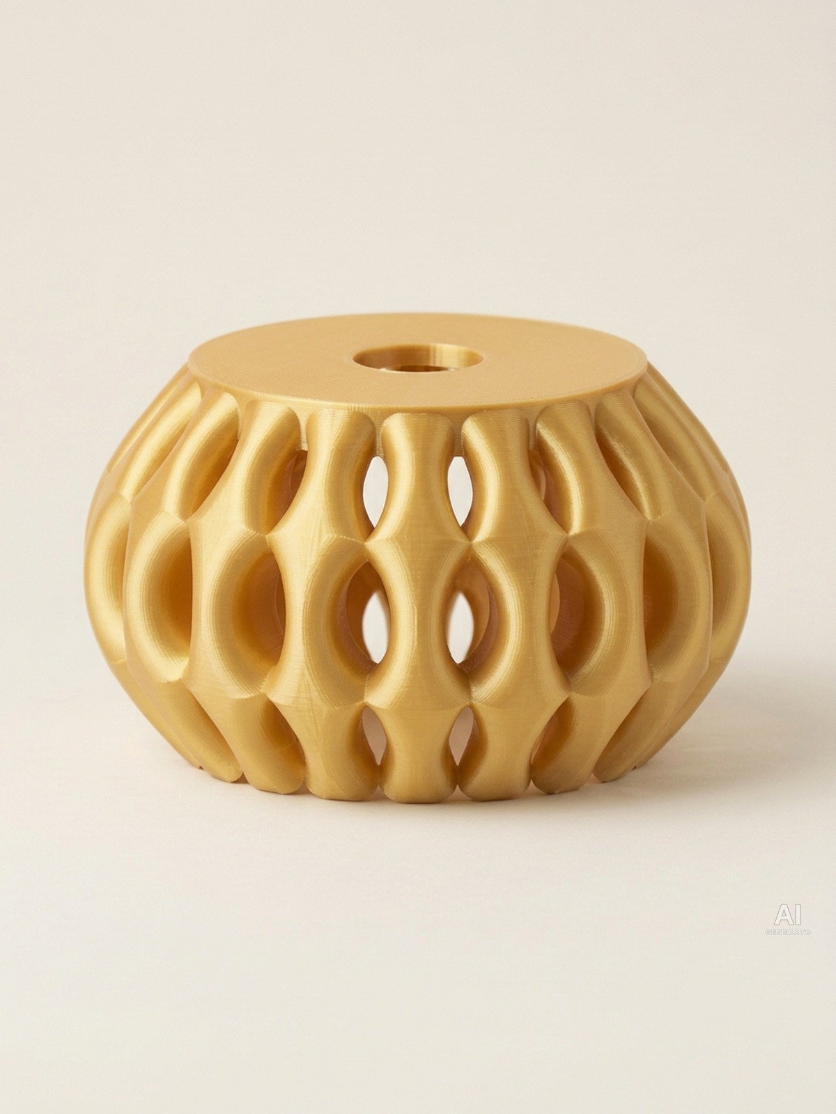 Xiomu – Paralume bombato a nervature - effetto seta - Oro Silk