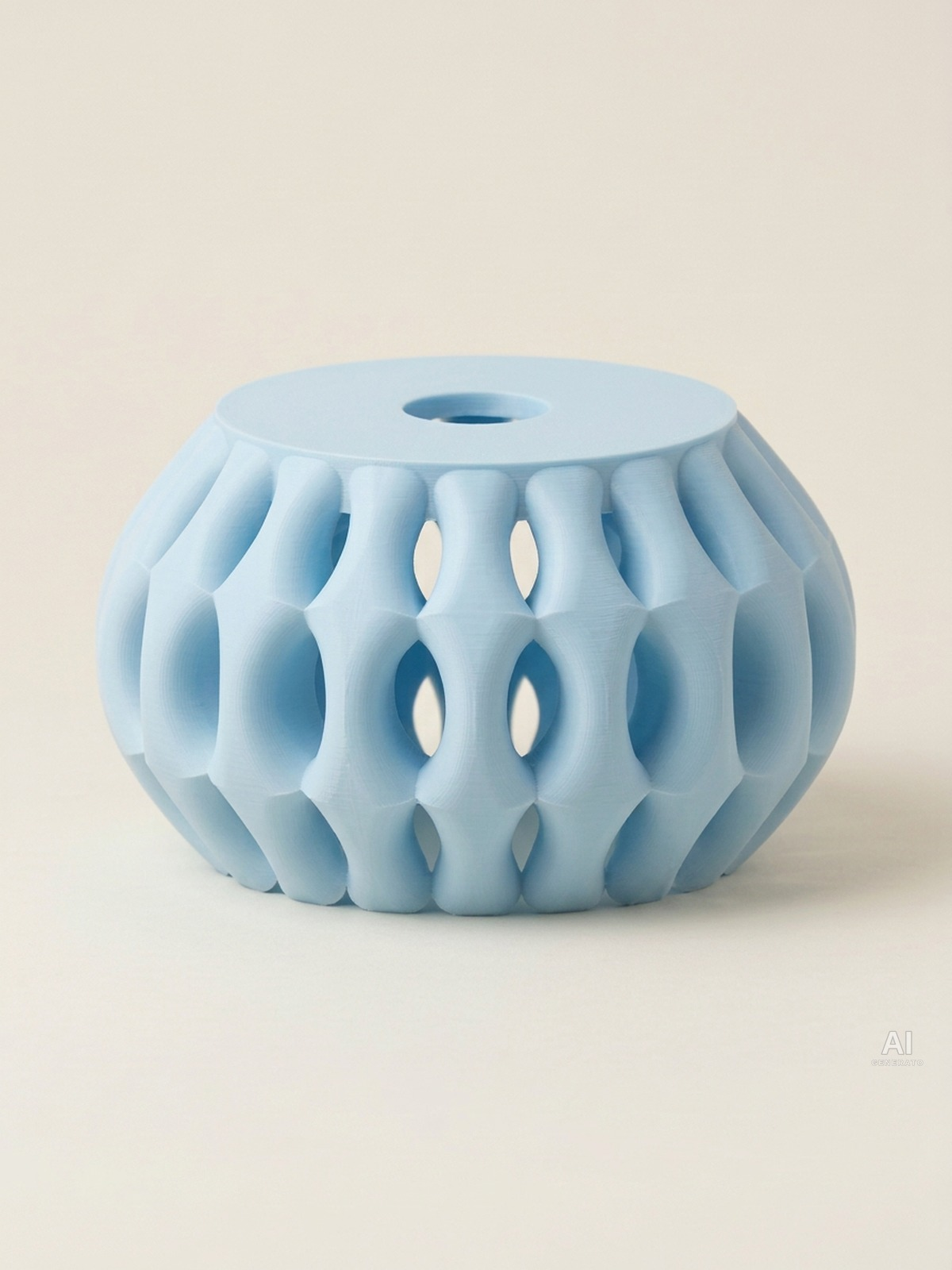 Xiomu – Paralume bombato a nervature - finitura opaca - Blu Ghiaccio