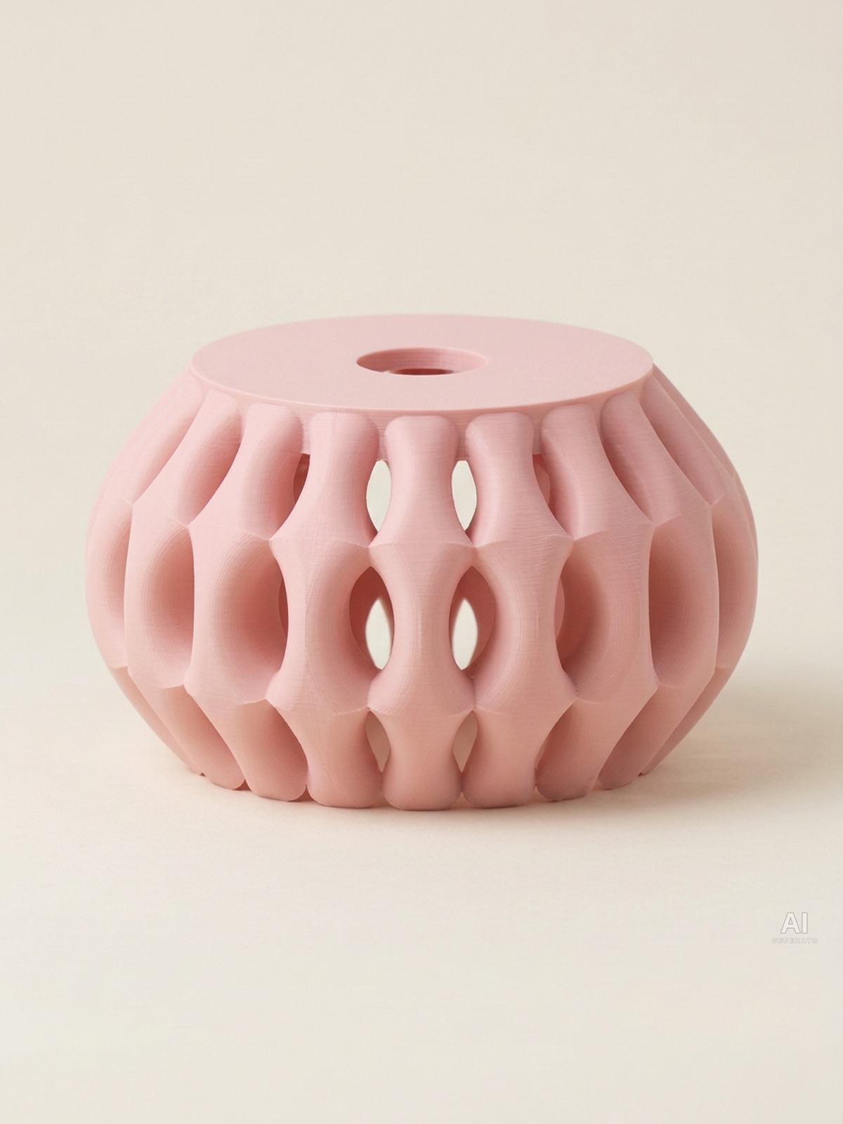 Xiomu – Paralume bombato a nervature - finitura opaca - Rosa Sakura